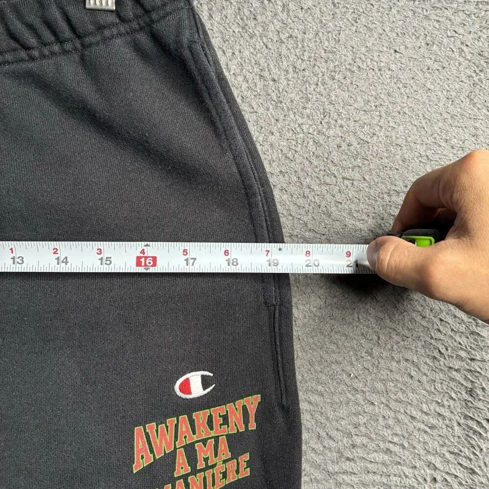 Champion x A Ma Maniere x Awake NY Sweatpants Black Size Small Drawstring